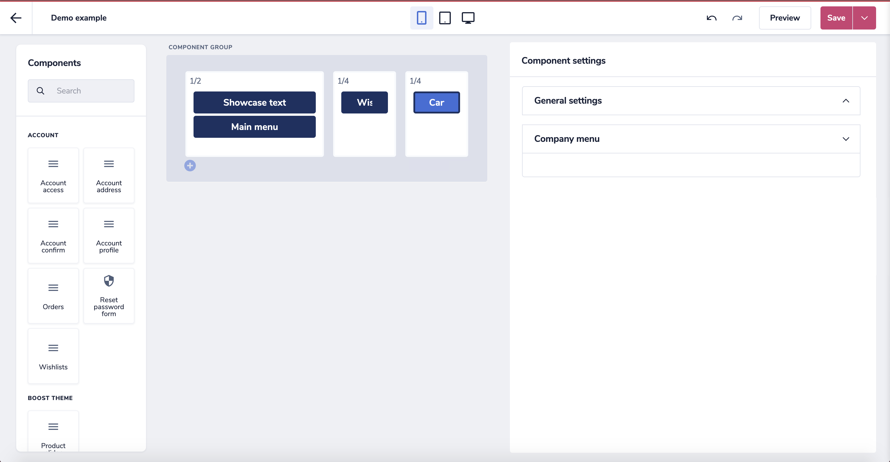 Creating a component group