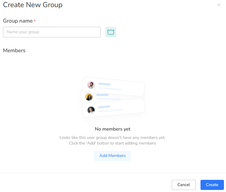 Create New Group page