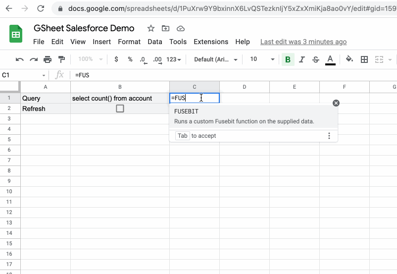 Import data from Salesforce to Google Sheets