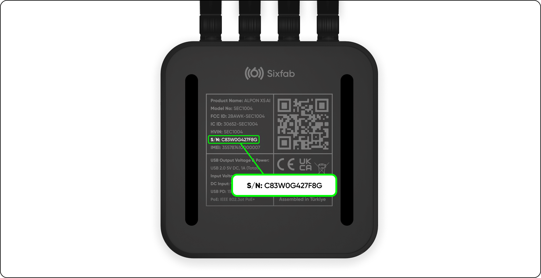 Registering an ALPON X4 in Sixfab Connect via QR scan or manual serial-number entry