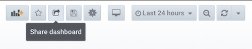 Grafana menu to share a dashboard
