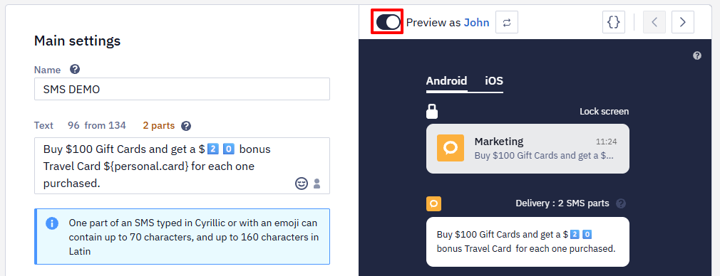 Dynamic Content Preview