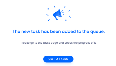 Screenshot of the task adding success screen