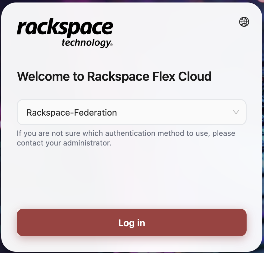 The federation option on the login page.