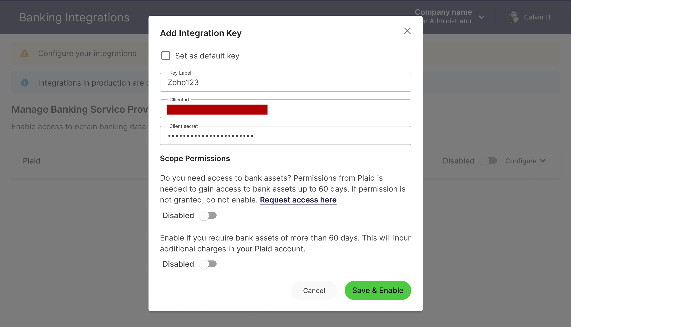 Railz  Dashboard - Manage Commerce Integrations. Click to Expand.