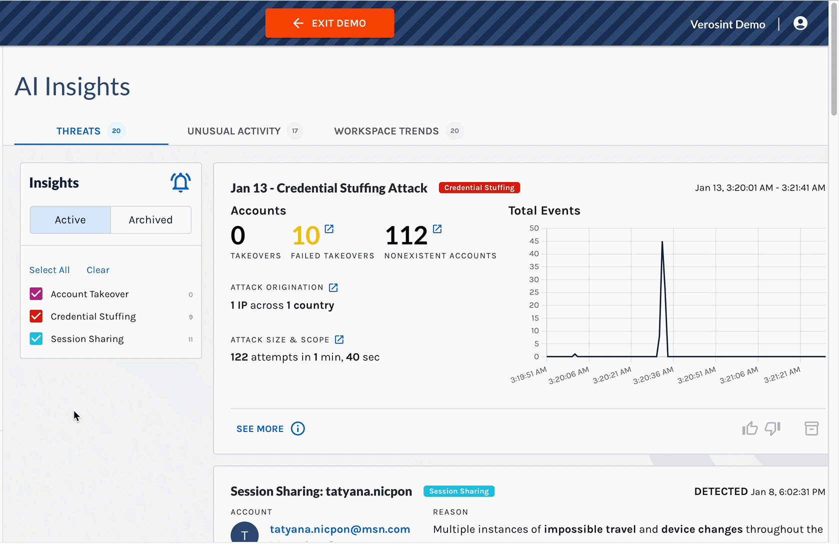 New Session Sharing threat detection in AI Insights