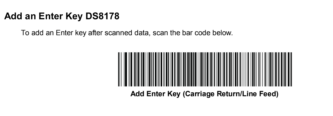 DS8178 Carriage Return