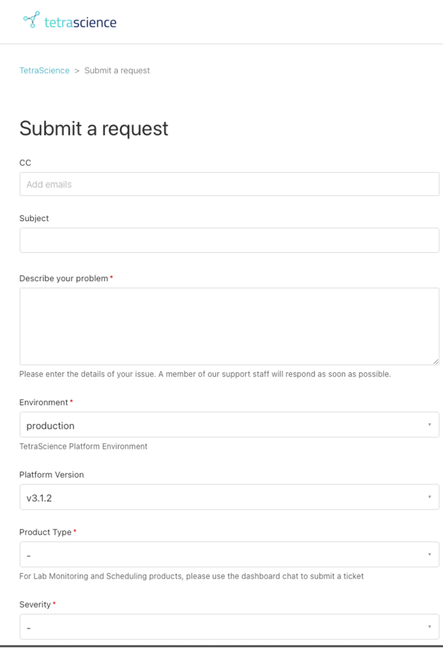 Fill out the request form