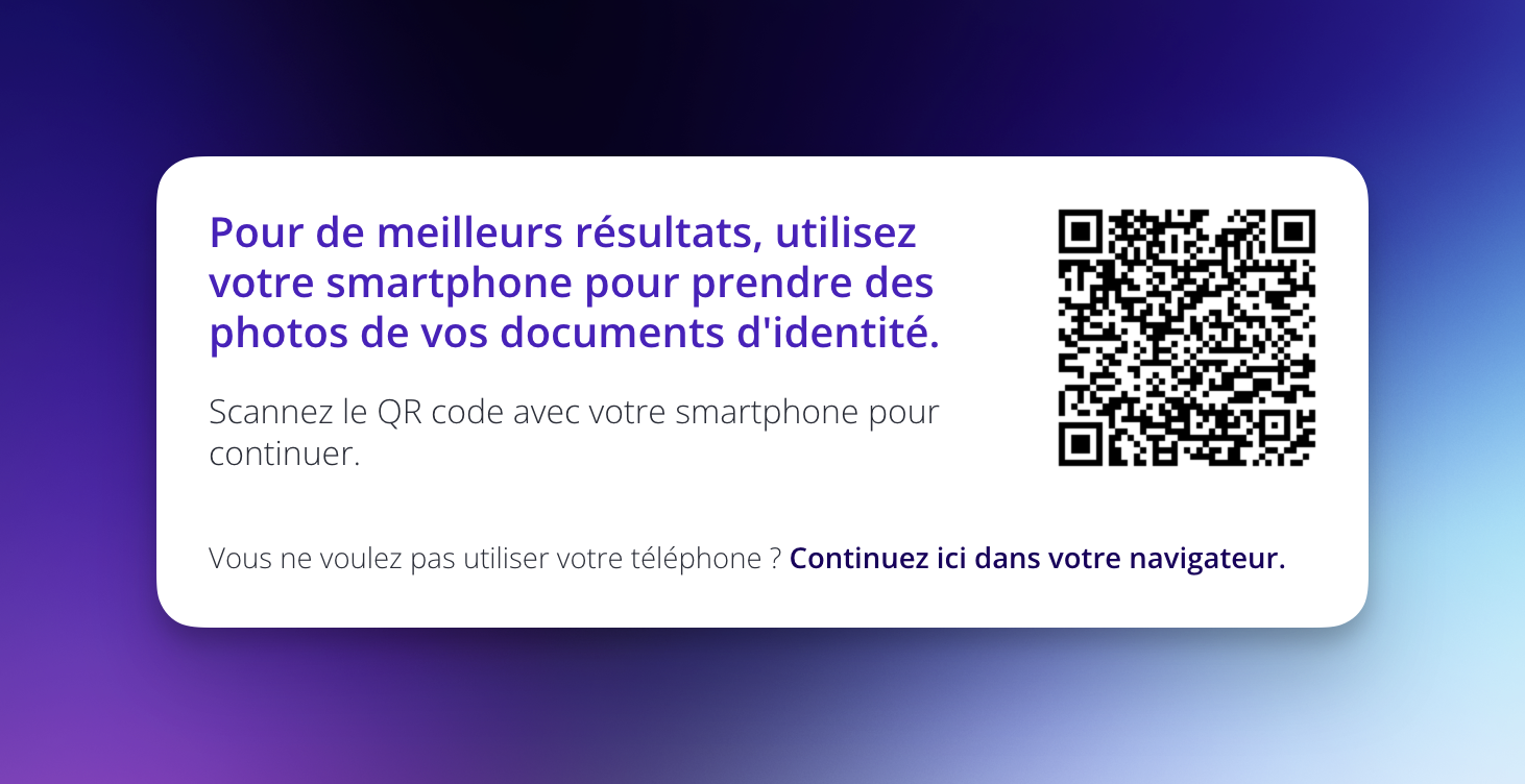 QR code for mobile verification
