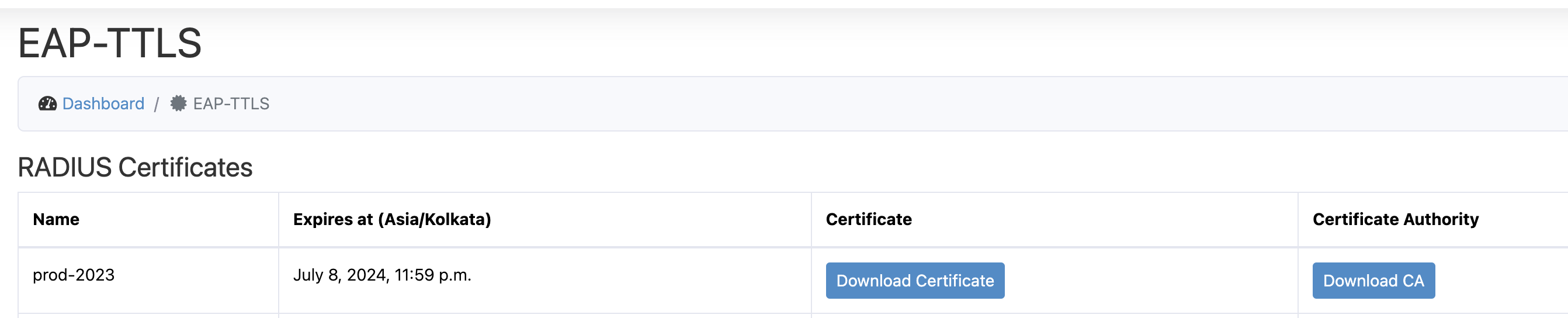 Download certificate