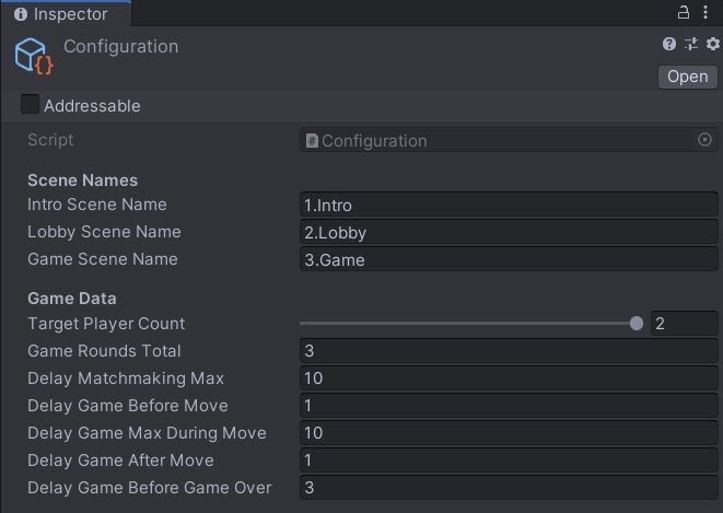 The "Configuration" values are easily configurable