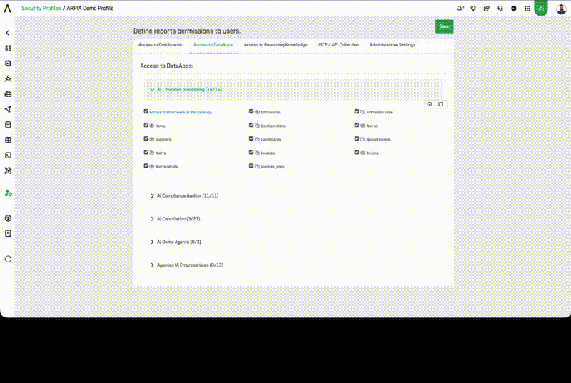 Access to Reasoning Knowledge tab
