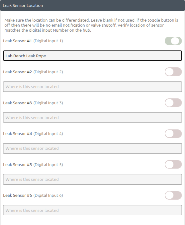 Completed leak sensor label