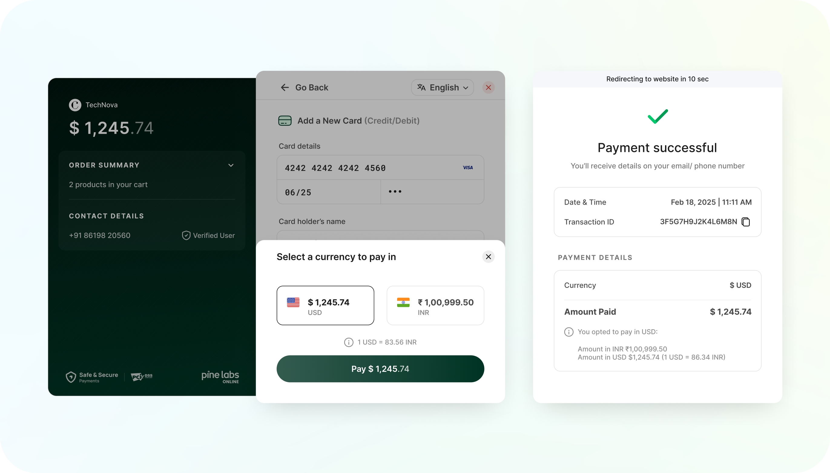 Web Checkout Interface DCC