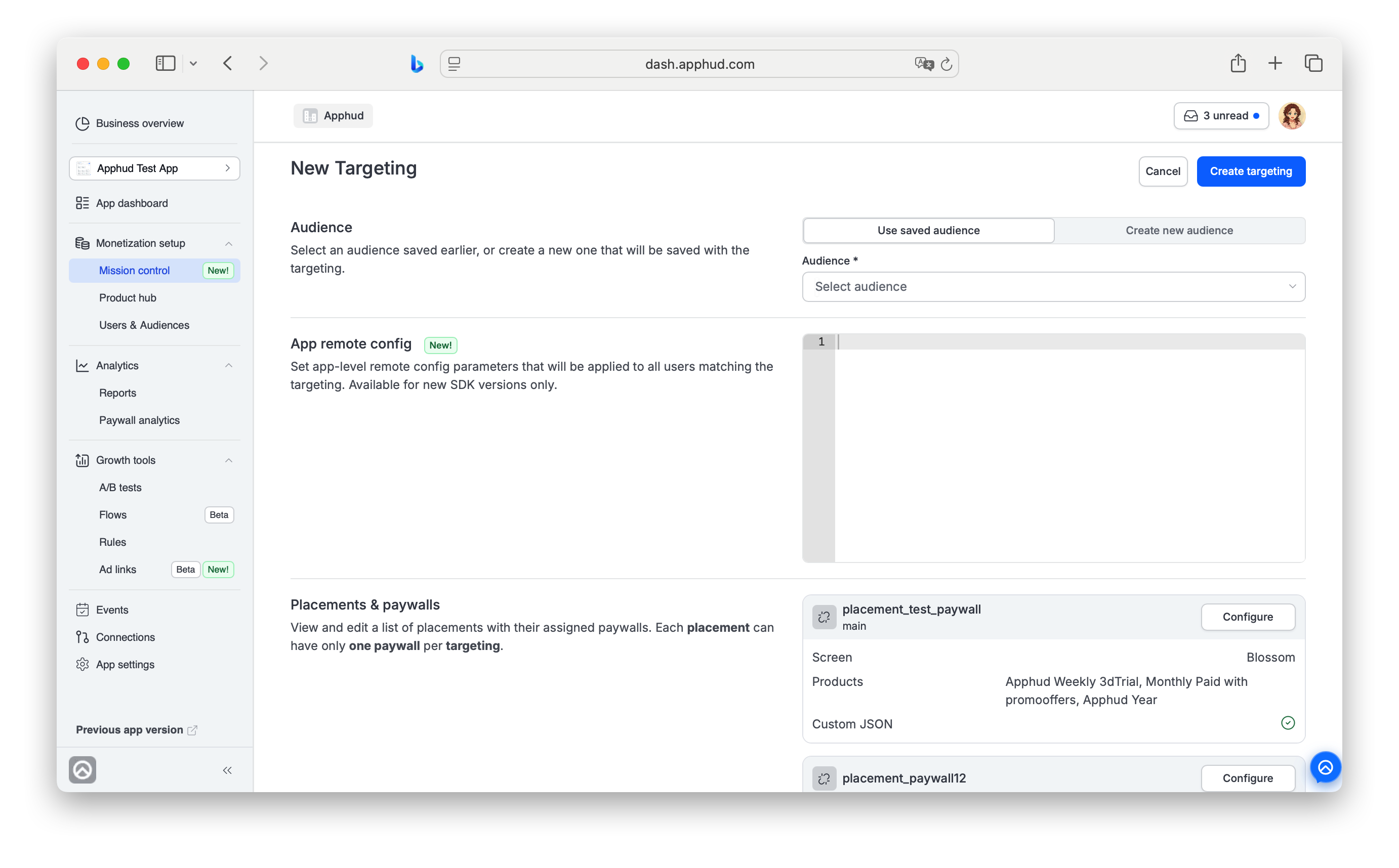 Targeting - New monetization schema creation