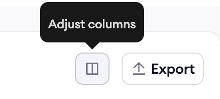 Column selector in the Interactions table