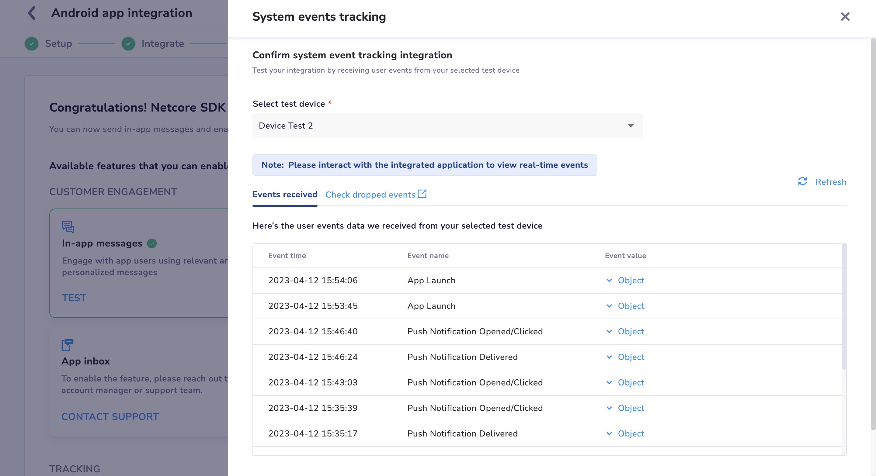 System Event Tracking