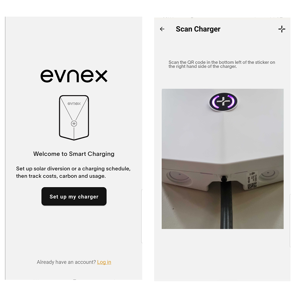 Enter your account details into the "Evnex" Driver App Login Screen