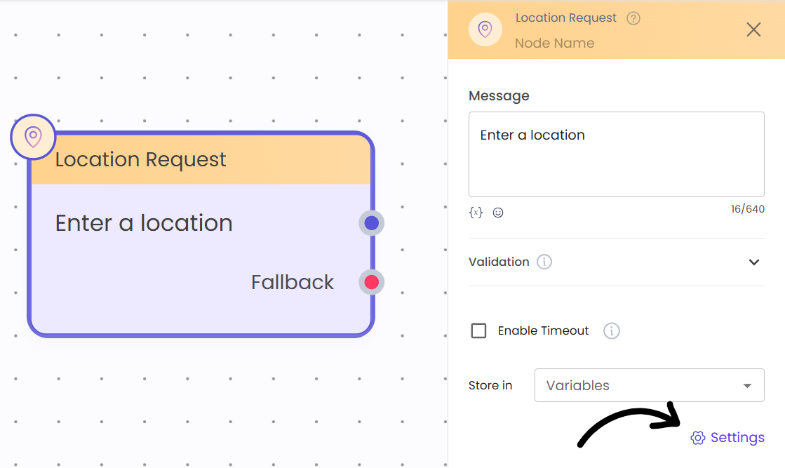 Click on Node Settings