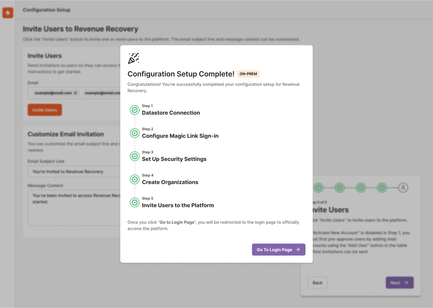 On-Prem Confirmation