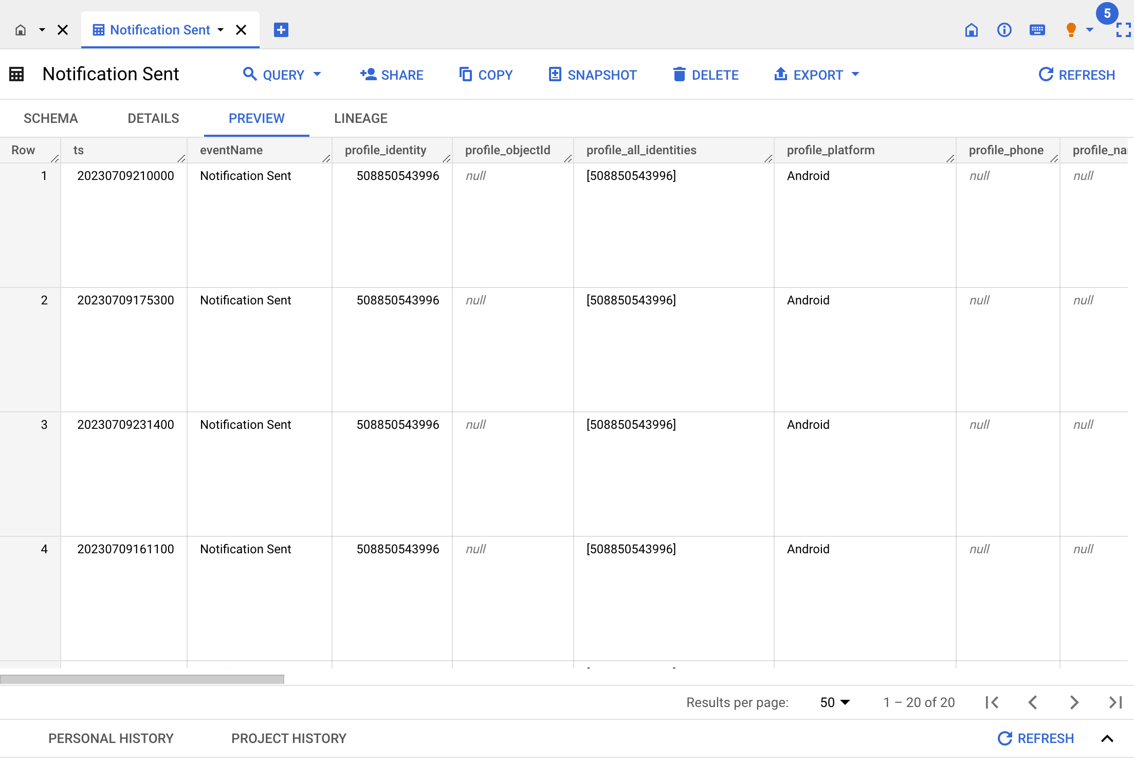 Preview the Incoming Data