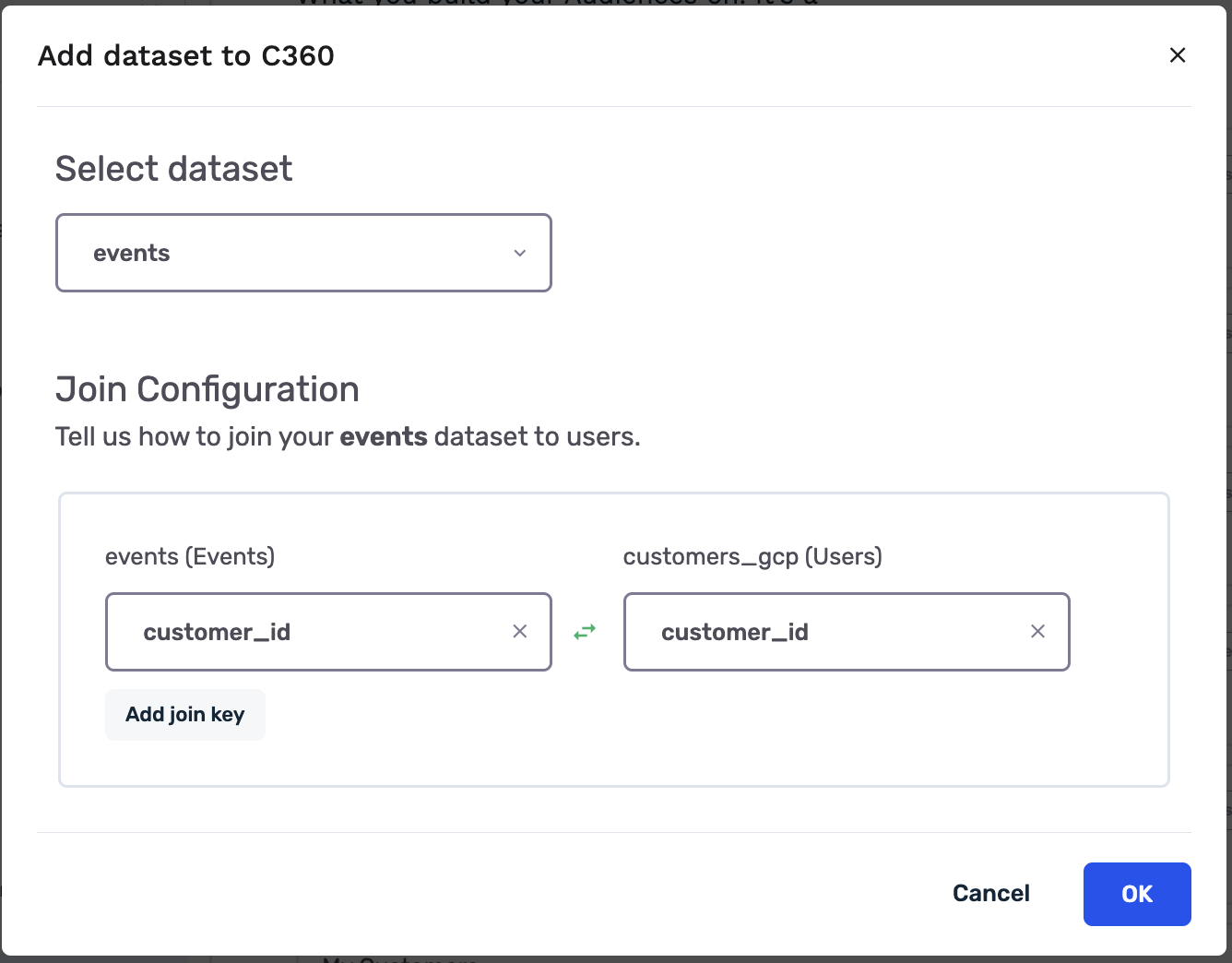add dataset join configuration