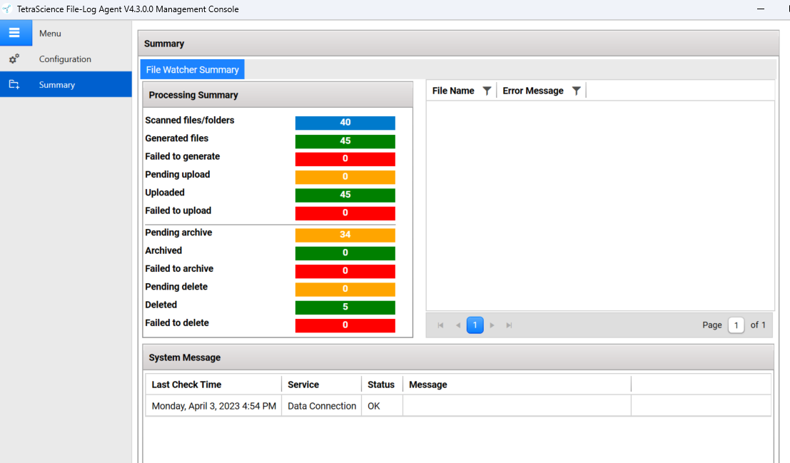 File-Log Agent Summary Dashboard