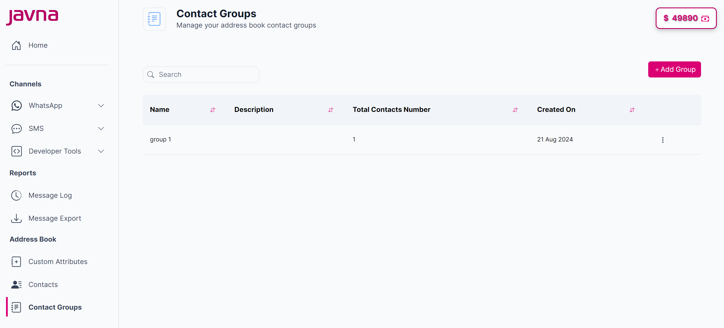 Fig 178: The "Contact Group" page.