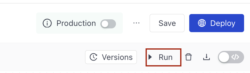 The Run button in builder