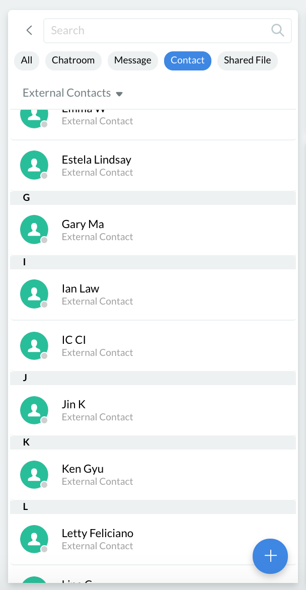 External Contact List