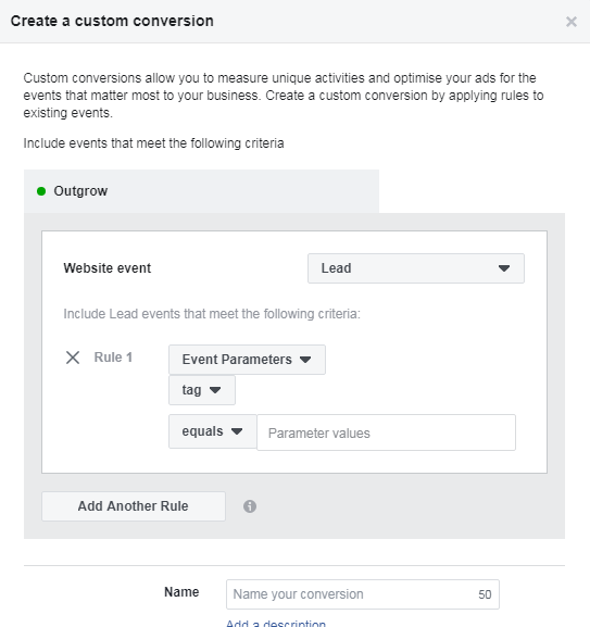 Tracking Conversions through Outgrow Content using Facebook Pixel