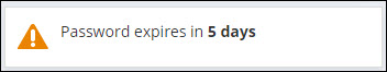 Viewing a Password Expires Soon alert example
