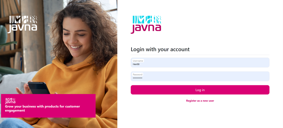 Figure 153: The login page.