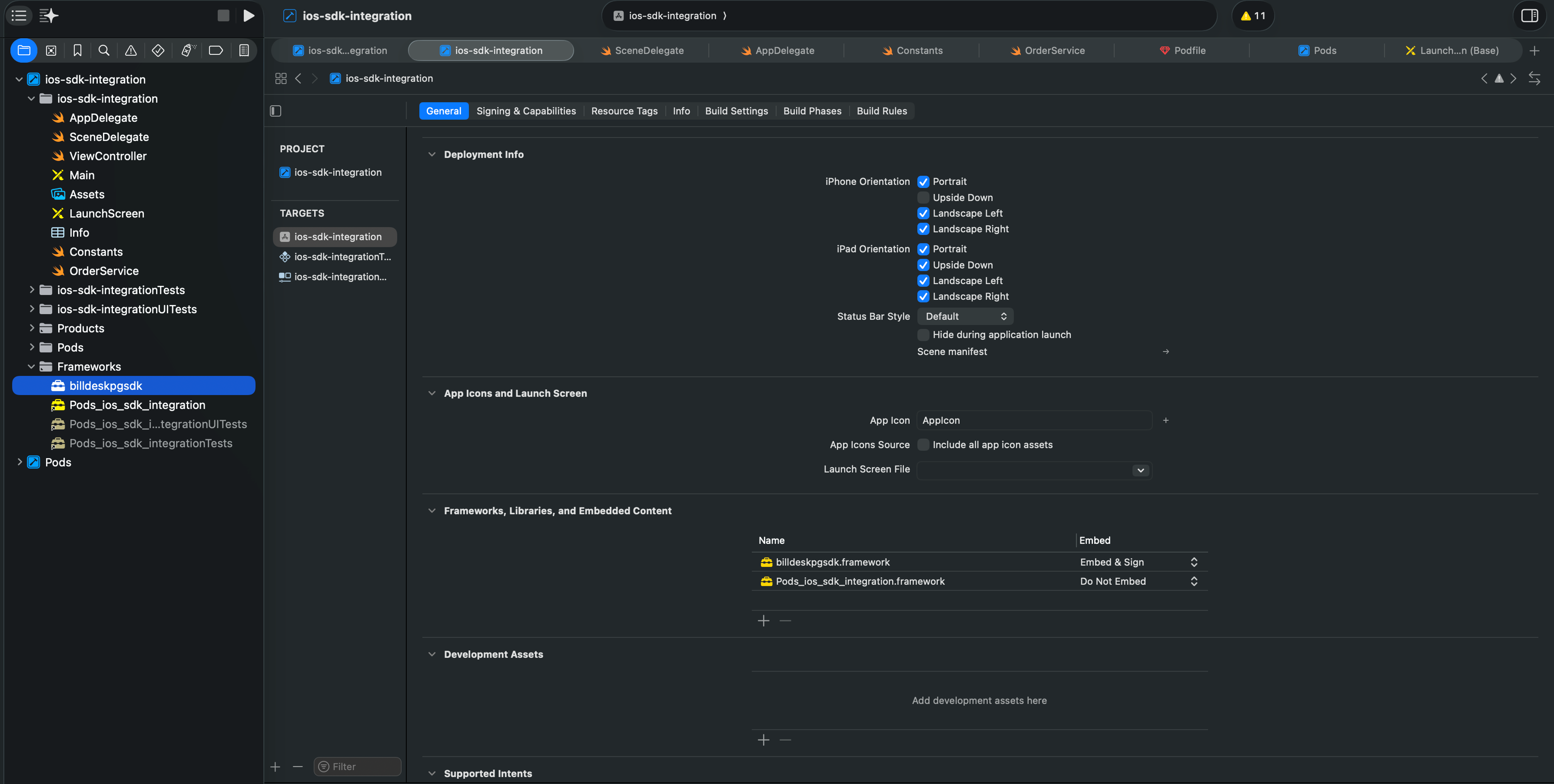 Sample screenshot of these configurations