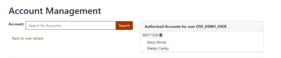 Accounts Associated with User