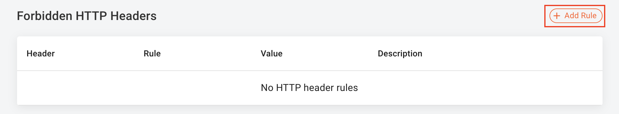 Screenshot of where to configure forbidden HTTP headers in the FingerprintJS dashboard