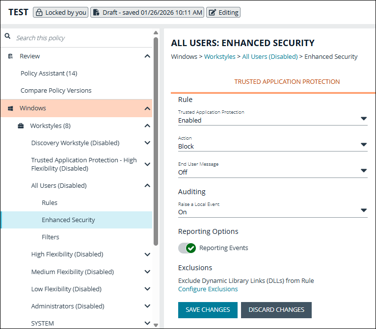 Create a TAP rule in EPM Policy Editor
