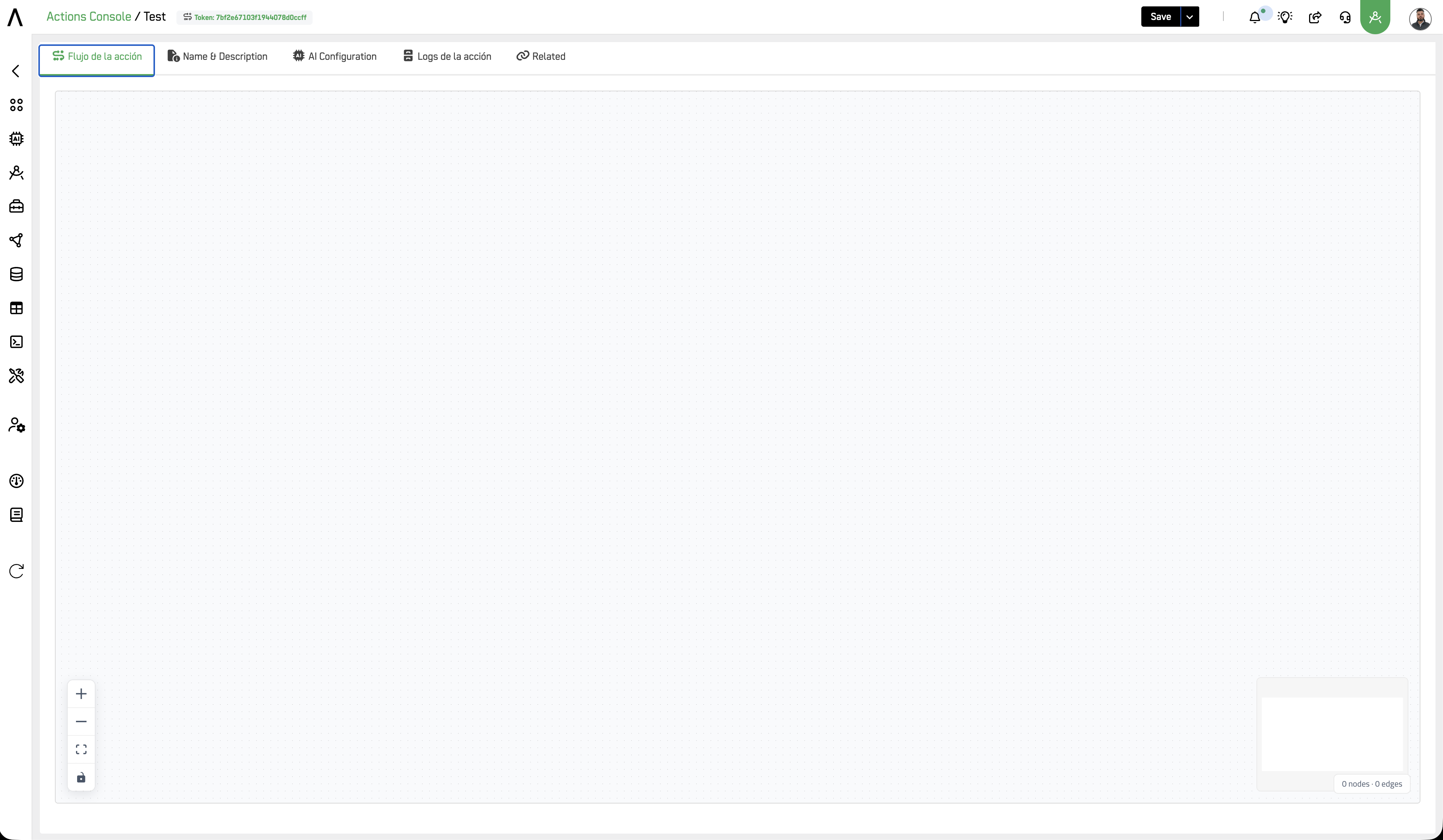 Step 4: Saved Action ready for further configuration