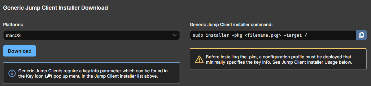 Located on the **Asset Management > Jump Clients** tab