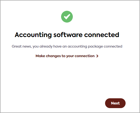 acc connected.png Link user interface: accounting platform connected