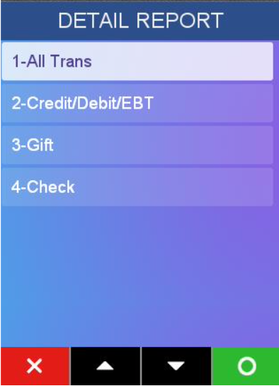 This screen will display if more than one Trans Type exists in the batch. Trans types that are not supported will not display in the list.

