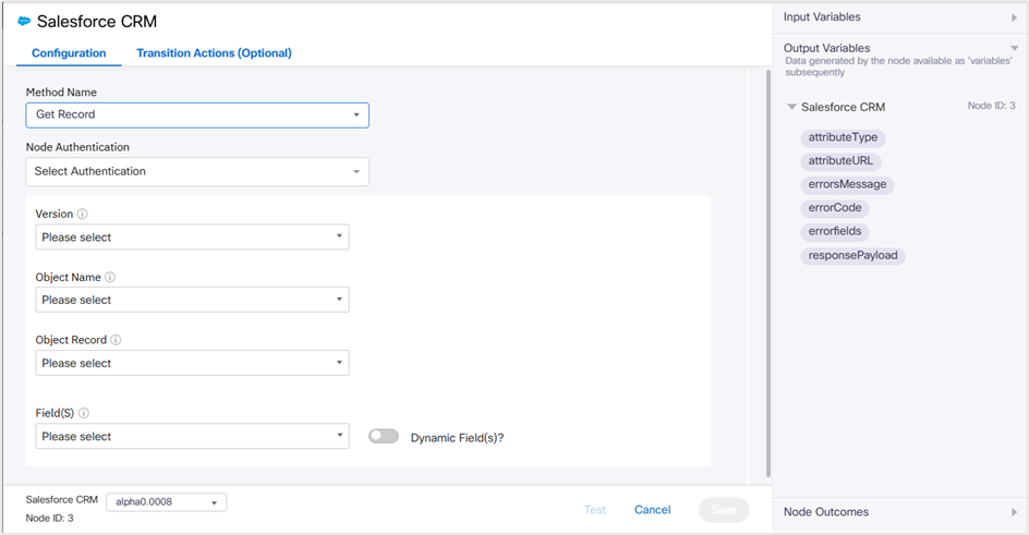 Screenshot of Get Record configuration page