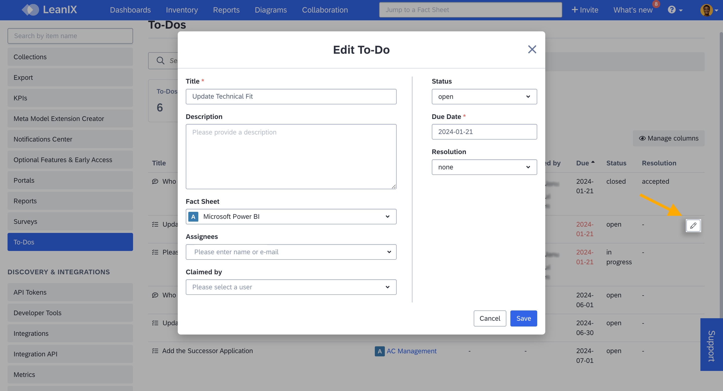 Modifying a To-Do Item