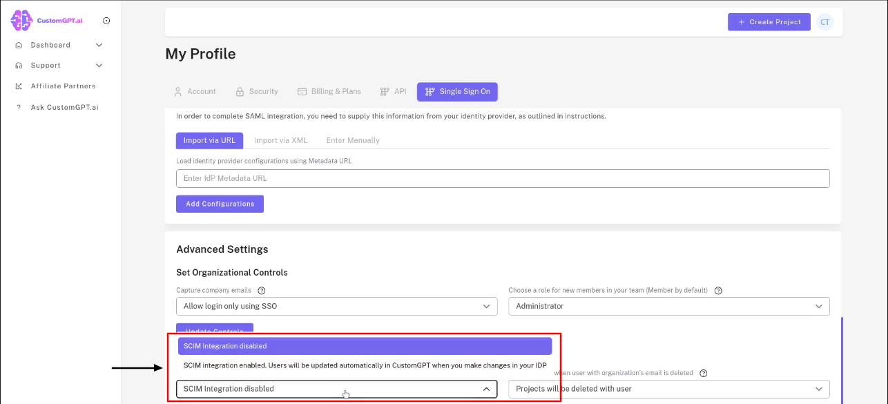 SCIM integration