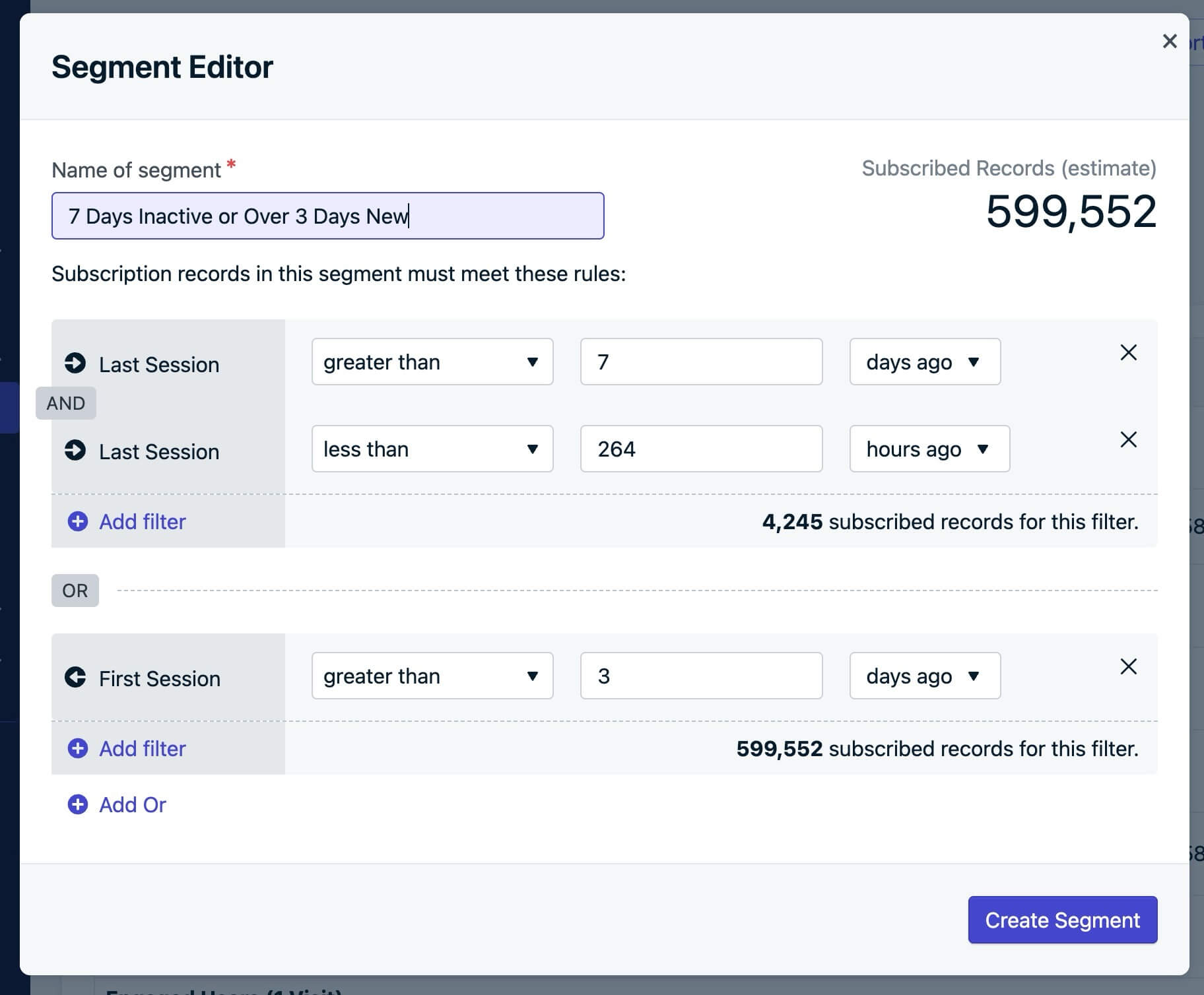 Segment Filters