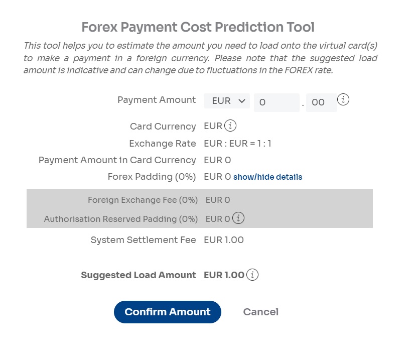 Figure 1: The Forex Payment Cost Prediction Tool