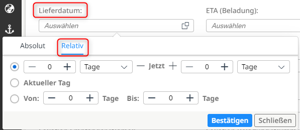 Relativer Datumfilter