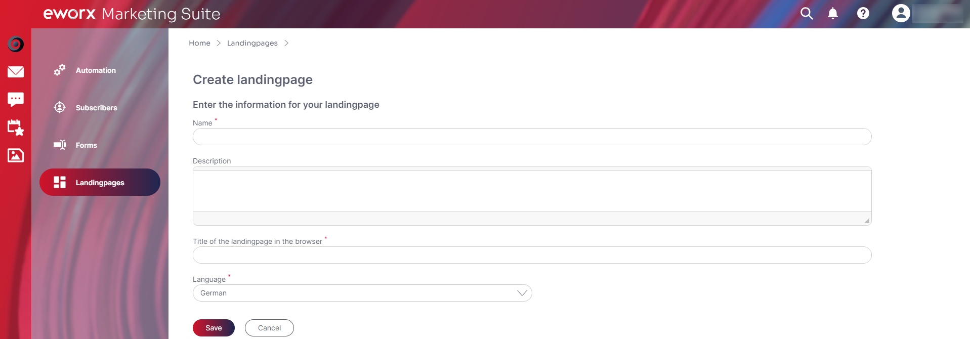 Create landingpage Create landingpage