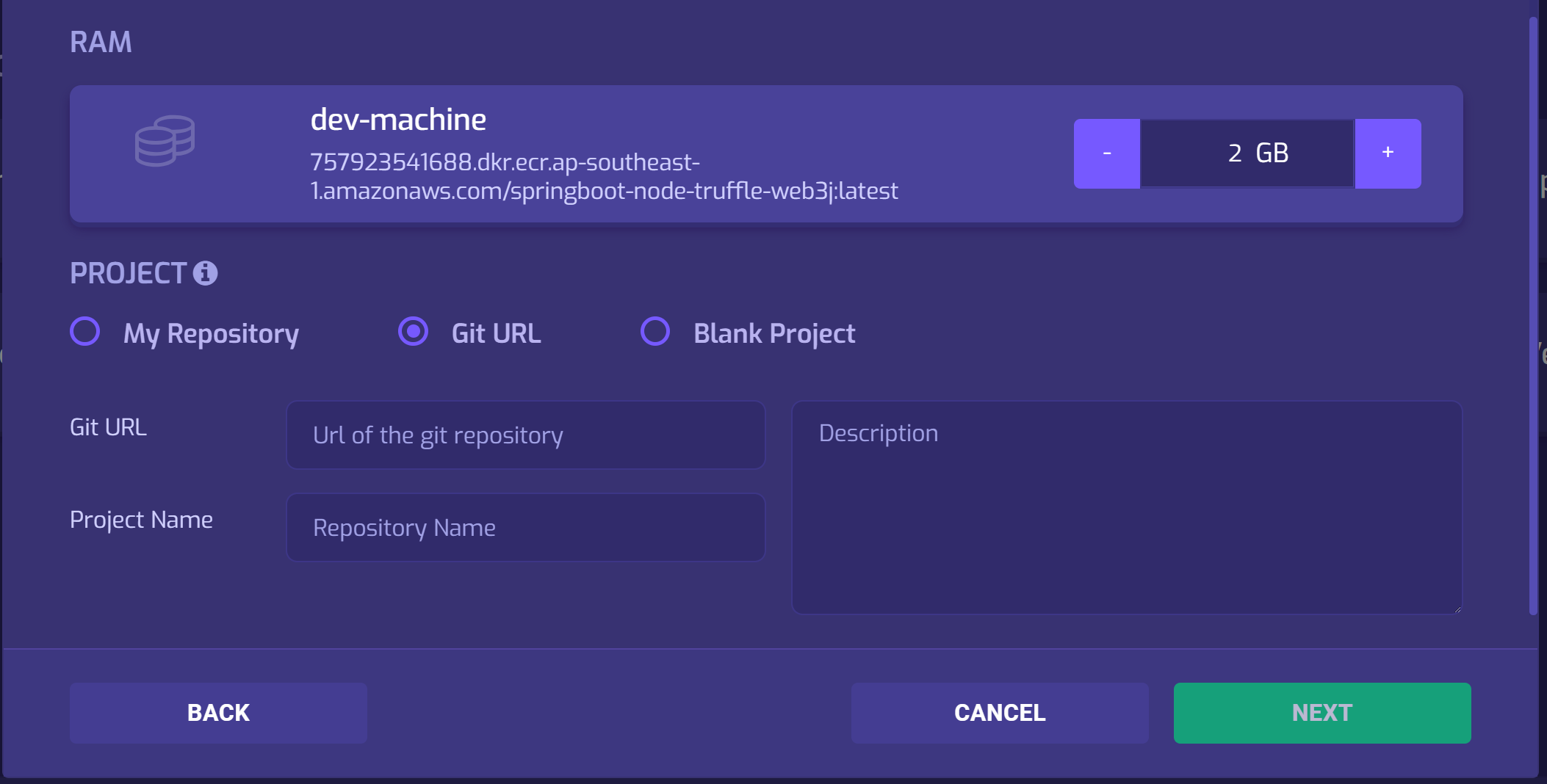 Project selection directly from Git path