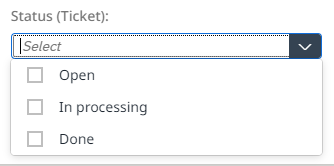 Multiple selection of the status within the dispute management app